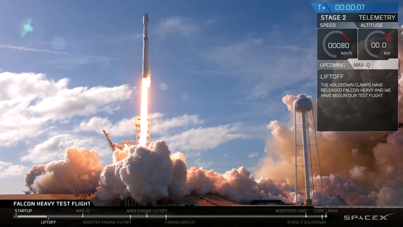 Illustration for article titled Las diez imágenes más alucinantes que nos deja el lanzamiento del Falcon Heavy